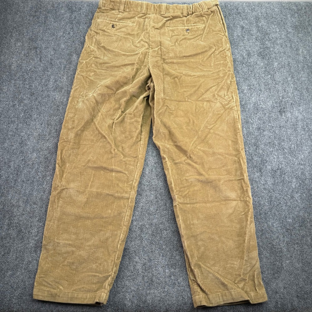 Oak Hill Pants Mens 42x34 (Fits 41x31)‎ Beige Corduroy Pleated Expandable Waist - Picture 11 of 12
